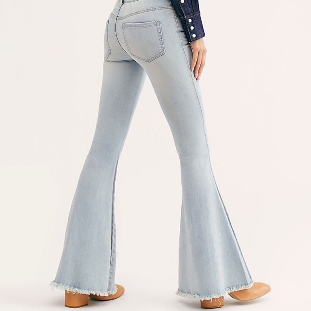 Free People Flare Jeans Frayed Hem